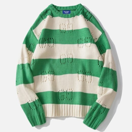 Gucci Pull rayé GG pour homme vert/jaune