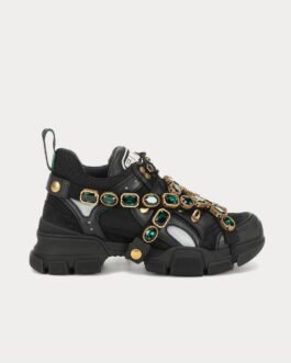 Baskets basses noires ornées Gucci Flashtrek