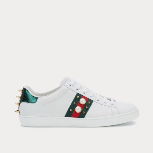 Gucci Baskets basses Ace en cuir orné Bianco – 35