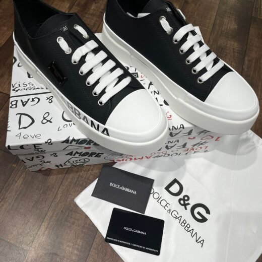 Dolce & Gabbana BASKETS PORTOFINO EN CUIR AVEC LOGO