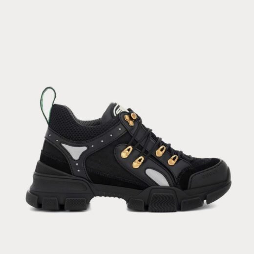Gucci Baskets basses noires en cuir Flashtrek – 35