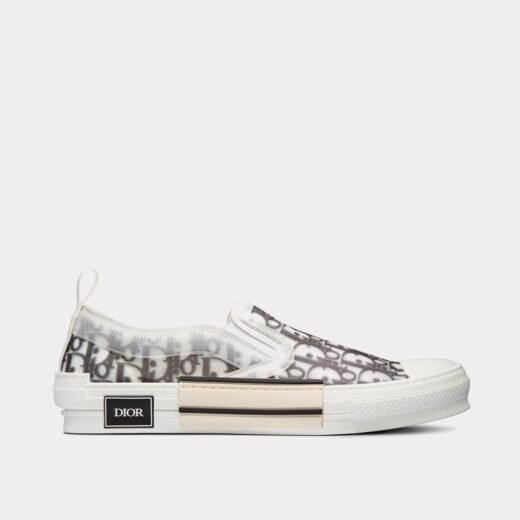 Dior Baskets à enfiler B23 en toile noire et blanche Dior Oblique – 35