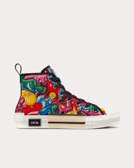 Baskets montantes Dior x Kenny Scharf B23 brodées de perles en résine multicolores