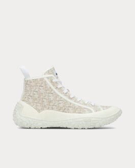 Baskets montantes Dior B28 Off-White en jacquard Dior Oblique et caoutchouc blanc