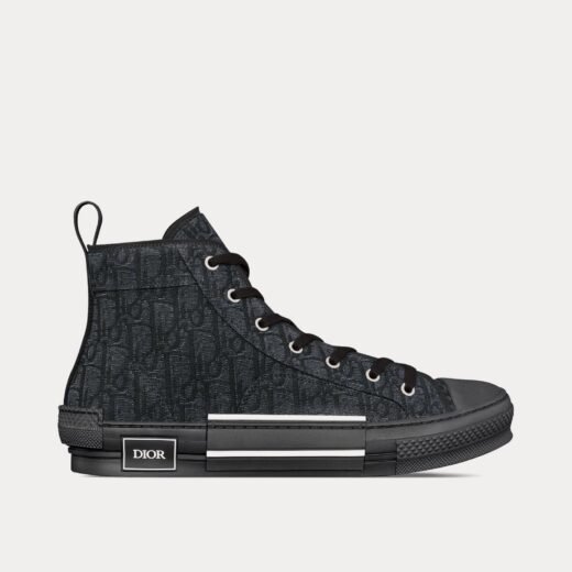 Dior Baskets montantes noires B23 en jacquard Dior Oblique – 35