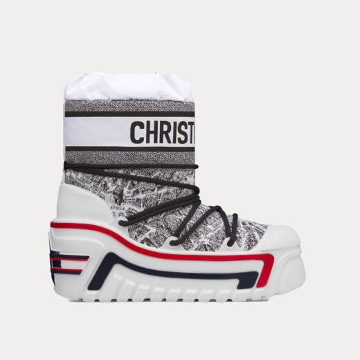 Dior Bottes après-ski DiorAlps Plan de Paris en nylon brillant blanc/noir