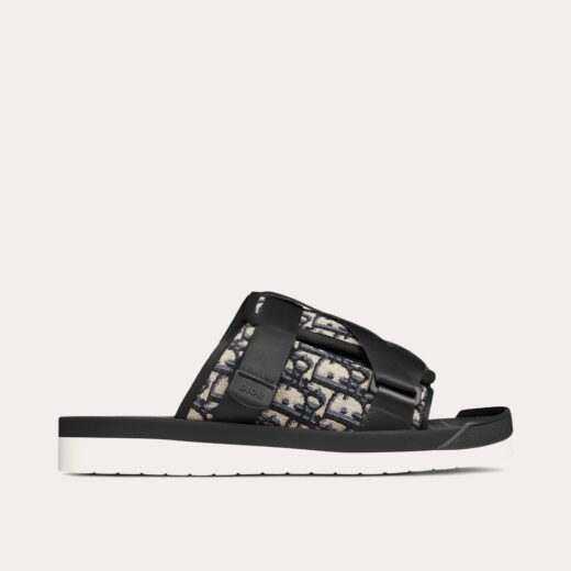 Dior Sandale Alpha beige et noire en jacquard Dior Oblique – 35