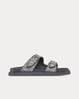 Sandales Dior Aqua en jacquard Dior Oblique gris foncé