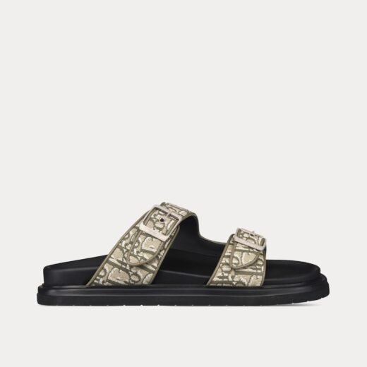 Dior Sandales Aqua Khaki en jacquard Dior Oblique – 35