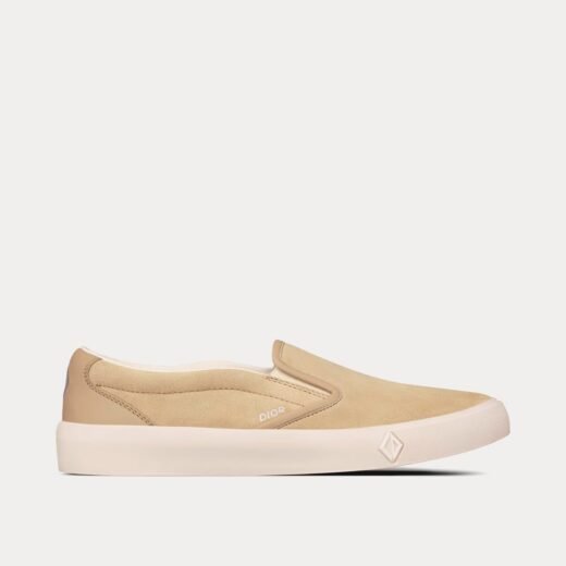 Dior Baskets à enfiler B101 en daim beige et cuir de veau lisse – 35