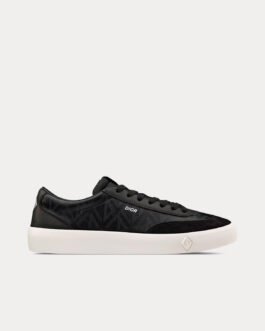 Baskets basses Dior B101 Black CD Diamond en toile, cuir de veau lisse et nubuck