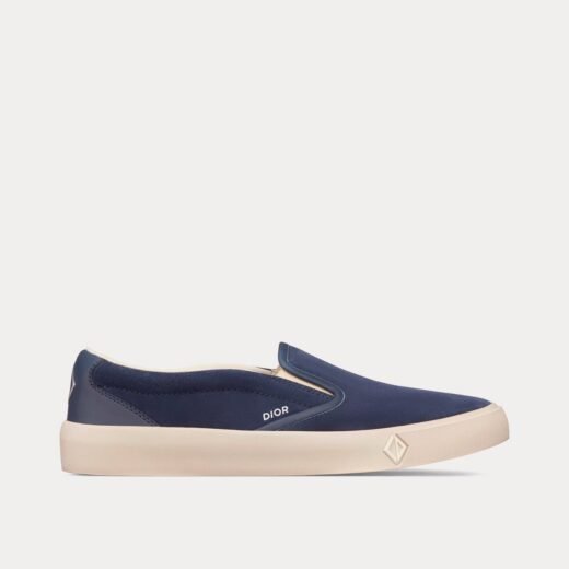 Dior Baskets à enfiler B101 en daim bleu marine et cuir de veau lisse – 35