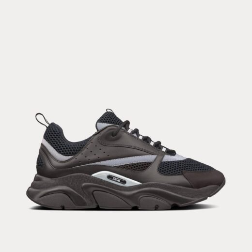 Dior Baskets basses noires B22 en mesh technique et cuir de veau lisse – 35