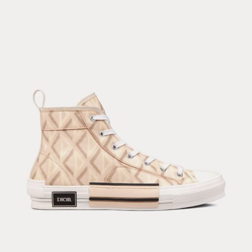 Dior Baskets montantes en toile à diamants B23 Natural CD – 35