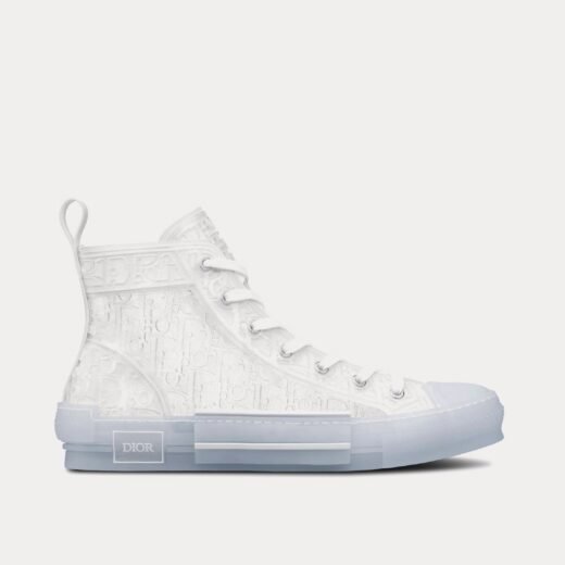 Dior Baskets montantes B23 en toile transparente avec motif Dior Oblique en relief blanc