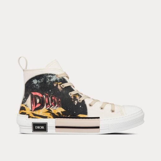 Dior Baskets montantes B23 en toile blanche avec signature AsteroDior