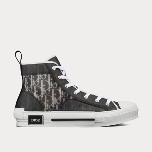 Dior Baskets montantes B23 en toile Dior Oblique noires et blanches – 35
