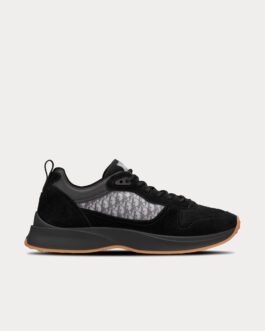 Baskets basses Dior B25 Runner noires en toile et daim Dior Oblique