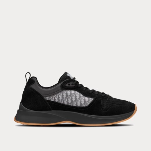Dior Baskets basses B25 Runner noires en toile et daim Dior Oblique