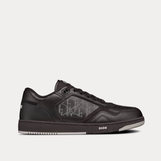 Dior Baskets basses B27 noires en cuir Dior Oblique Galaxy, veau lisse et daim
