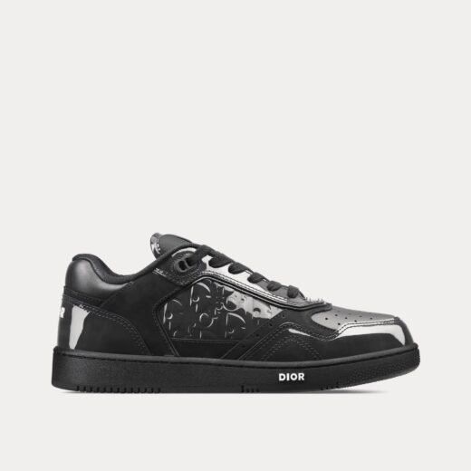 Dior Baskets basses B27 en cuir de veau verni noir et cuir Dior Oblique Gravity