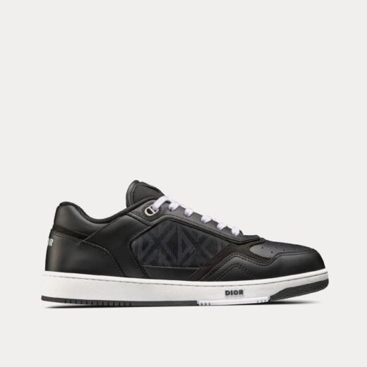 Dior Baskets basses B27 en cuir de veau lisse noir et toile CD Diamond