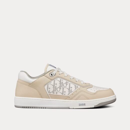 Dior Baskets basses B27 en cuir nubuck crème et cuir Dior Oblique Galaxy blanc