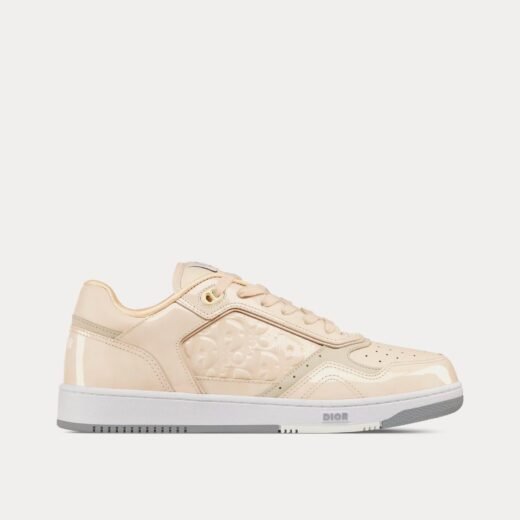 Dior Baskets basses B27 en cuir de veau verni crème et cuir Dior Oblique Gravity