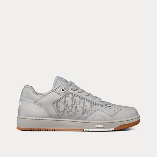Dior Baskets basses B27 en cuir de veau lisse gris et cuir Dior Oblique Galaxy
