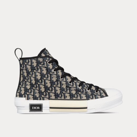 Dior Baskets montantes B23 en jacquard Dior Oblique beige/noir – 35