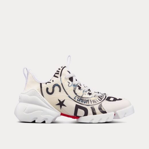 Dior Baskets basses D-Connect en tissu technique blanc avec imprimé Dior Union
