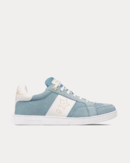 Baskets basses Dior Star en daim et cuir de veau bleu pastel / blanc