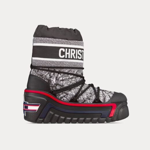 Dior Bottes après-ski DiorAlps Plan de Paris en nylon brillant noir/blanc