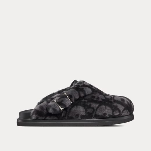 Dior Mules en peau lainée Oblique Aqua Dior Grey – 35