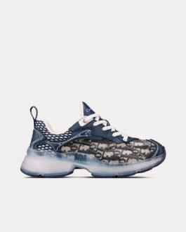 Baskets basses Dior Vibe bleu foncé en tissu technique Dior Oblique et caoutchouc transparent