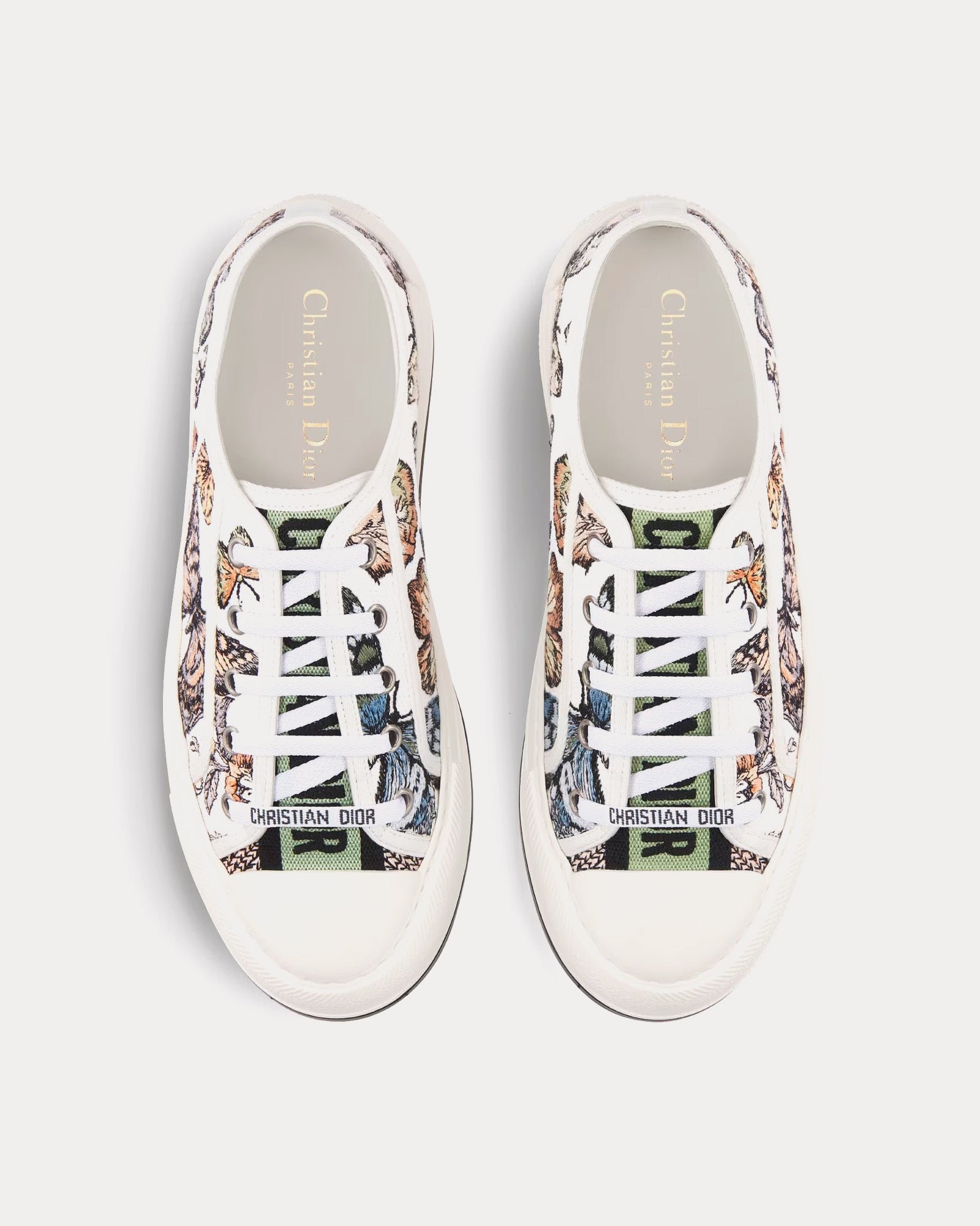 Baskets basses Dior Walk'n'Dior Platform en coton brodé multicolore jaune avec motif Toile de Jouy Mexico – Image 2