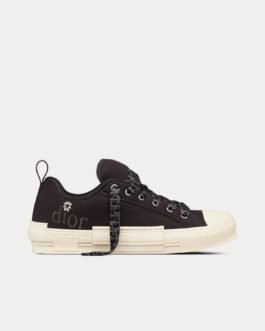 Baskets basses en toile de coton noir Dior x ERL B23 Skater
