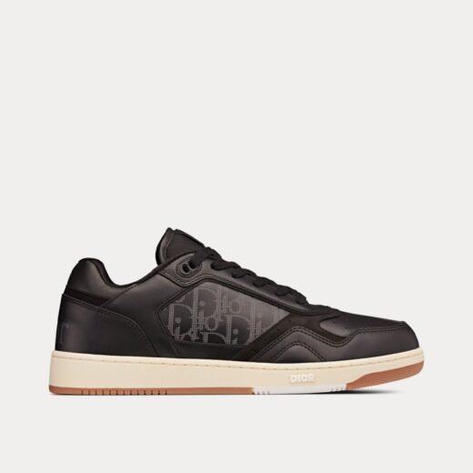 Dior Baskets basses x ERL B27 en cuir de veau lisse noir et cuir Dior Oblique Galaxy