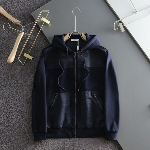 Ferragamo Sweat à capuche zippé à empiècements pour homme