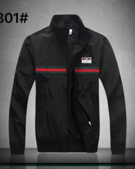 GUCCI || Blouson aviateur zippé bicolore coupe standard