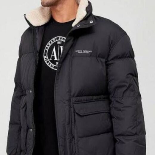 Giorgio Armani Parka en duvet de canard et col fourrure pour homme