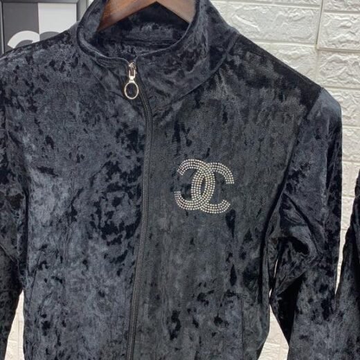 Chanel Survêtement en velours glacé importé pour femme