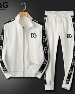 DOLCE GABBANA || Survêtement blanc à rayures DG