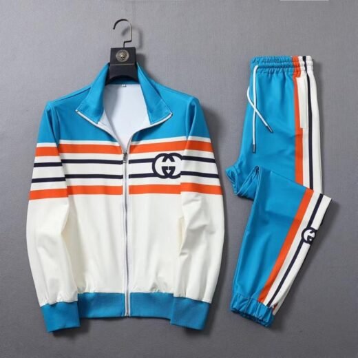 Gucci Survêtements de créateur bleu marine à rayures haut de gamme