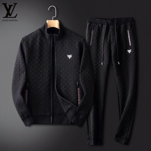 Louis Vuitton Ensemble de survêtement texturé avec patch logo