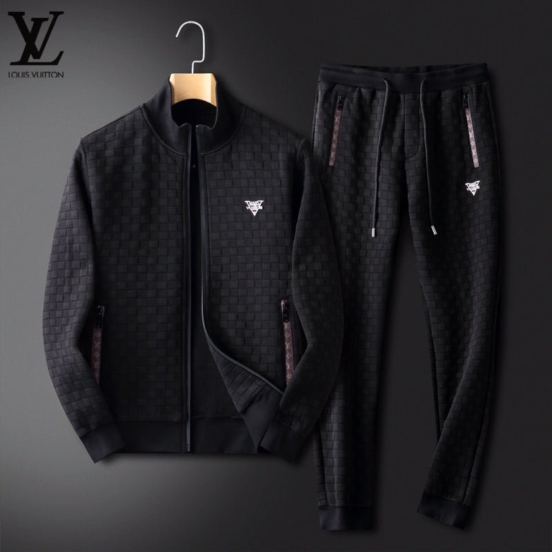 LOUIS VUITTON || Ensemble de survêtement texturé avec patch logo