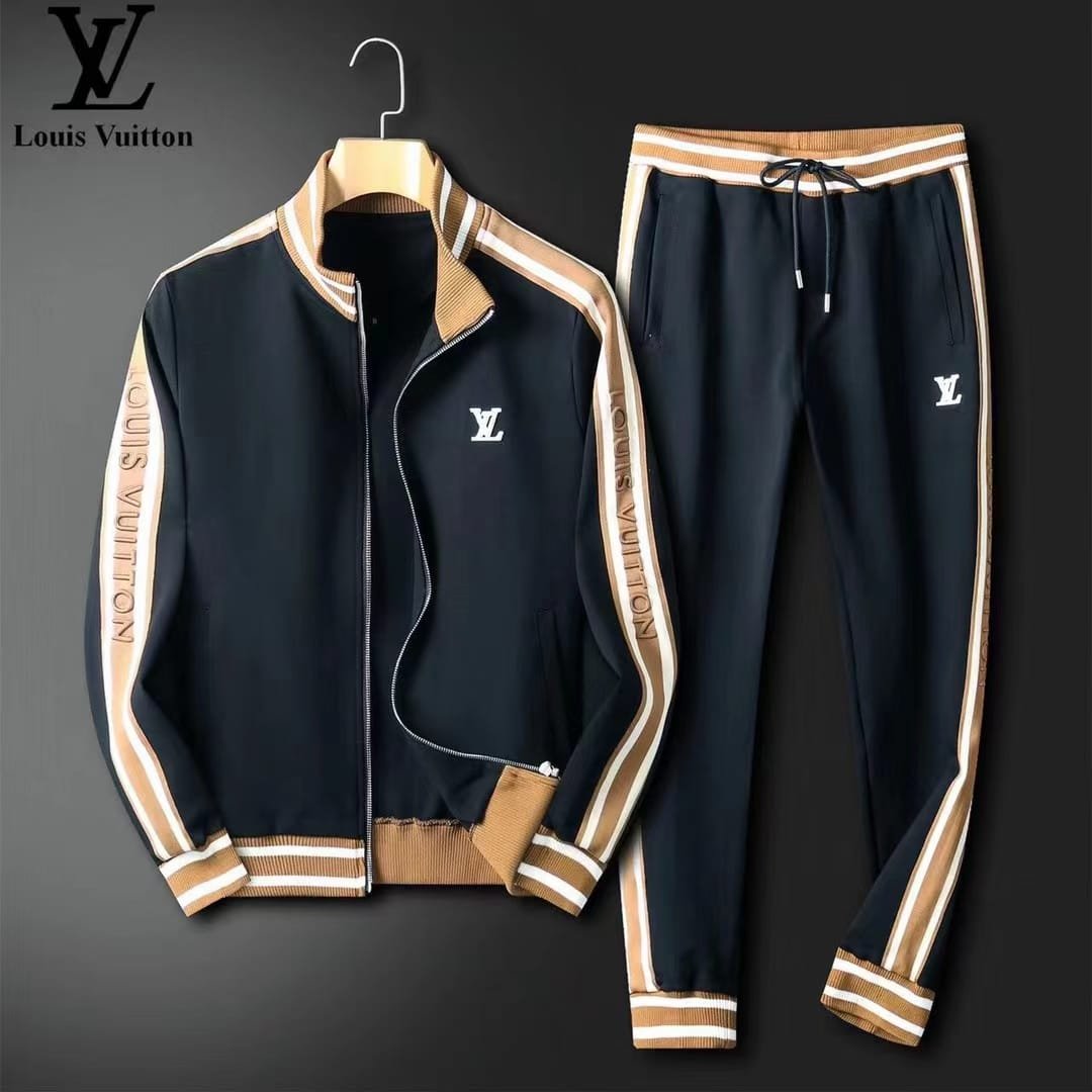 LOUIS VUITTON || Survêtement zippé à manches longues et logo LV Monogram pour homme