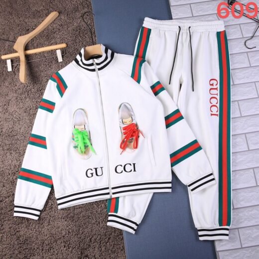 Gucci Survêtement homme en dentelle contrastante et jacquard tissé