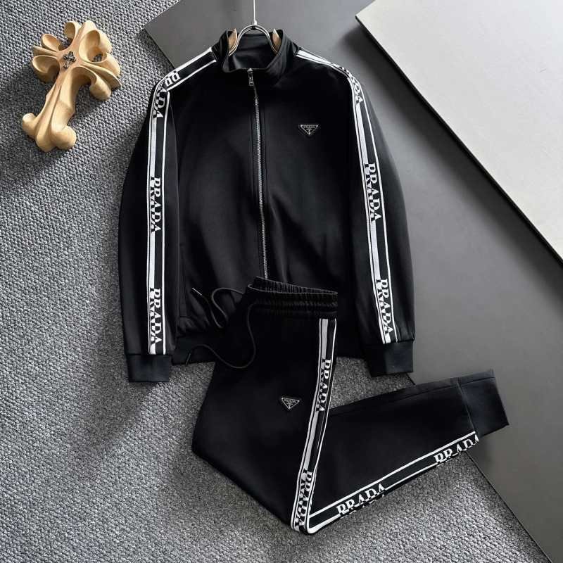 PRADA || Ensemble de survêtement à rayures et logo imprimé pour homme