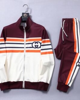 GUCCI ||Survêtements bordeaux à rayures de qualité supérieure